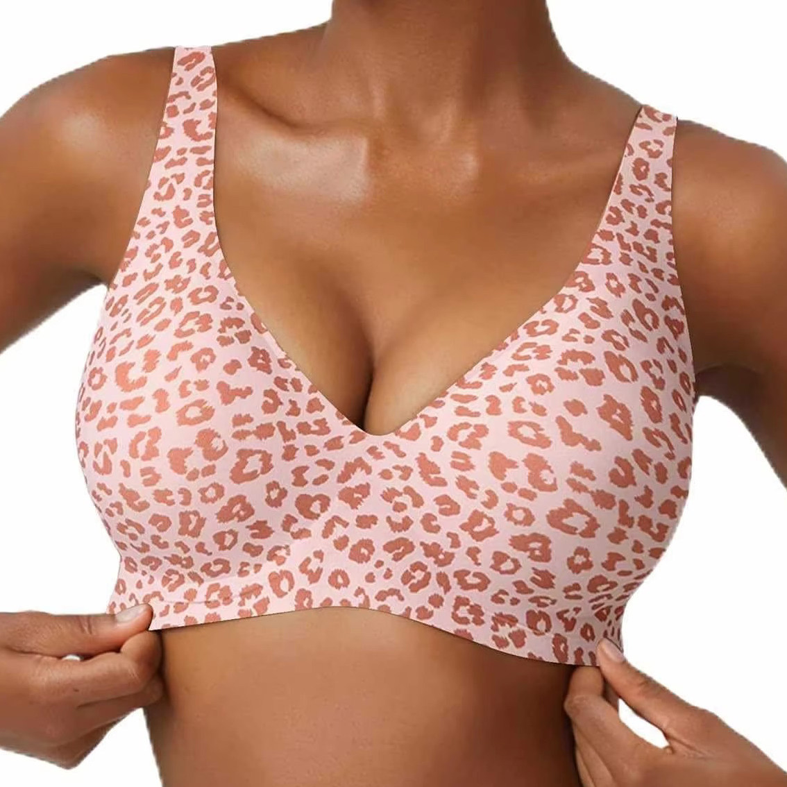 Women's Seamless Pink Leopard  - огляд і ціна Plunge Bra Push Up