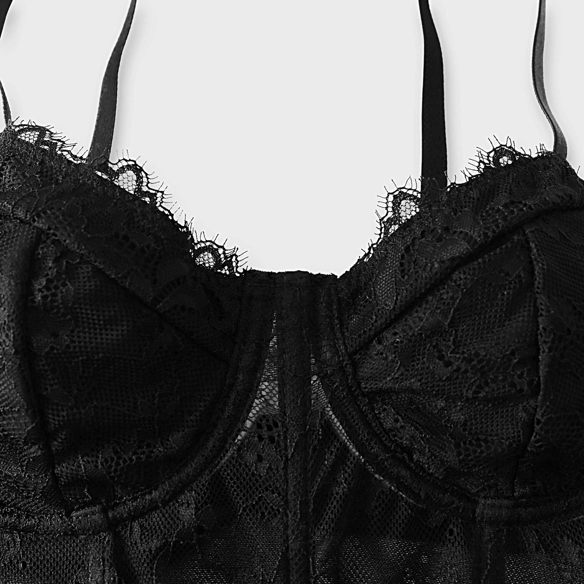 Sexy Black Semi Transparent Br - огляд і ціна Sheer Mesh Bra