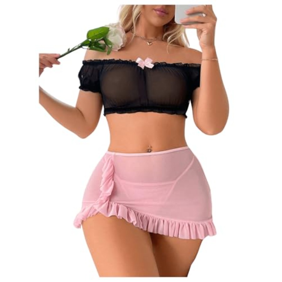 Sexy Lingerie Set for Women Sh - огляд і ціна Sheer Mesh Bra