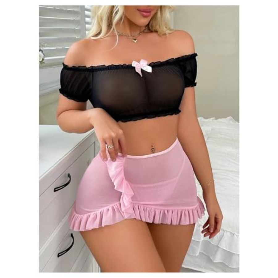 Sexy Lingerie Set for Women Sh - огляд і ціна Sheer Mesh Bra