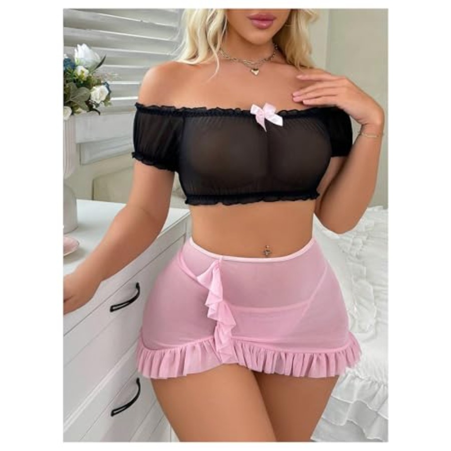 Sexy Lingerie Set for Women Sh - огляд і ціна Sheer Mesh Bra