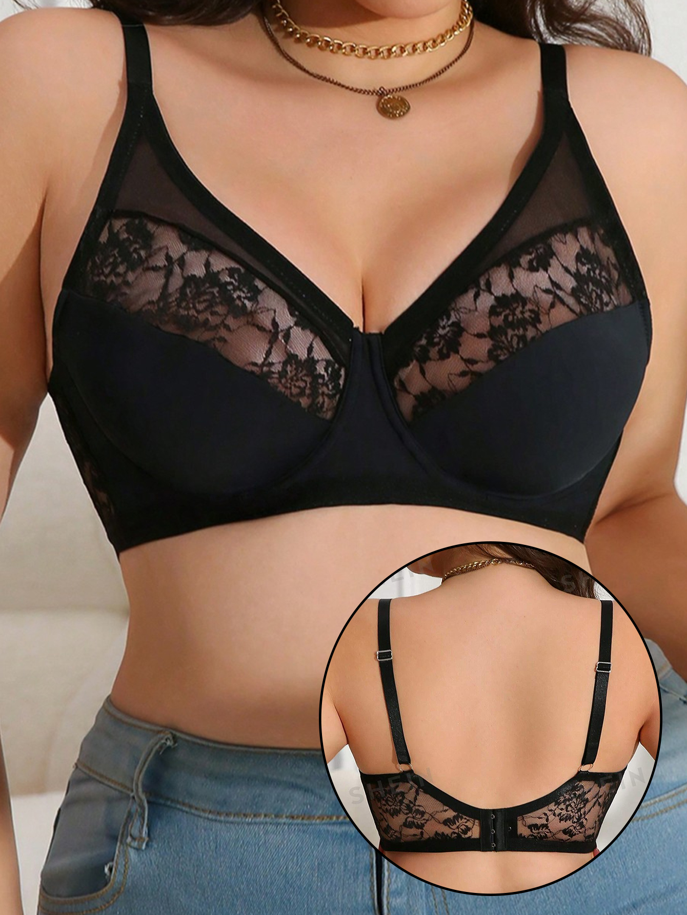 Plus Size Lace Minimizer Bra,  - огляд і ціна Minimizer Bra Women