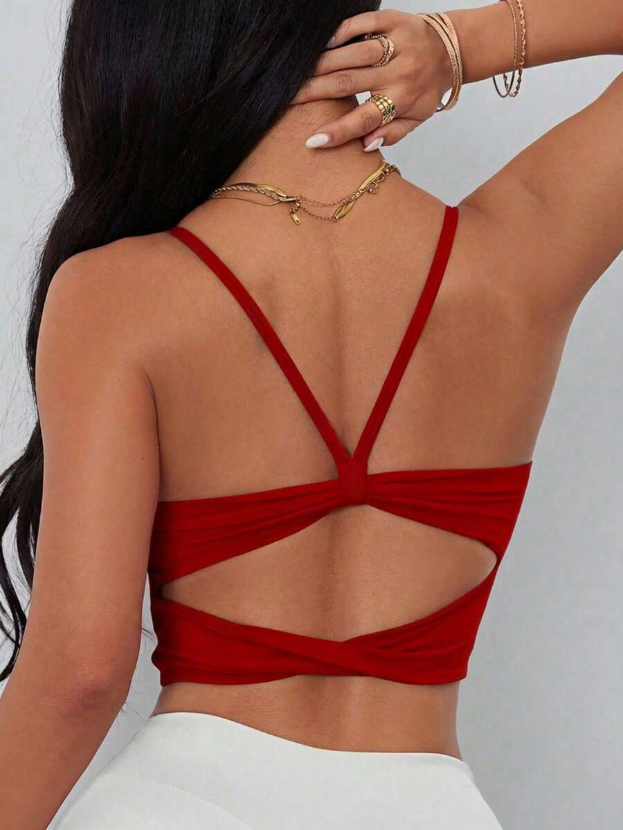 Womens Criss-Cross Strap Racer - огляд і ціна Sports Bra Racerback
