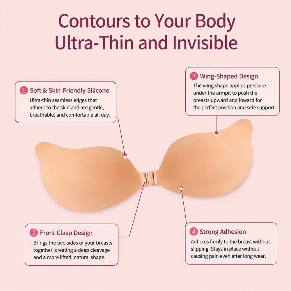 Silicone Cleavage Bra Reusable - огляд і ціна Backless Bra Sticky