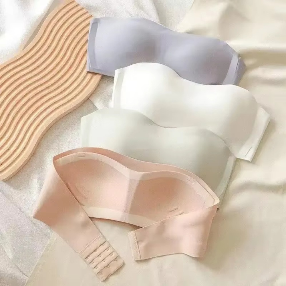Solid Color Strapless Wrapped  - огляд і ціна Plunge Bra Push Up