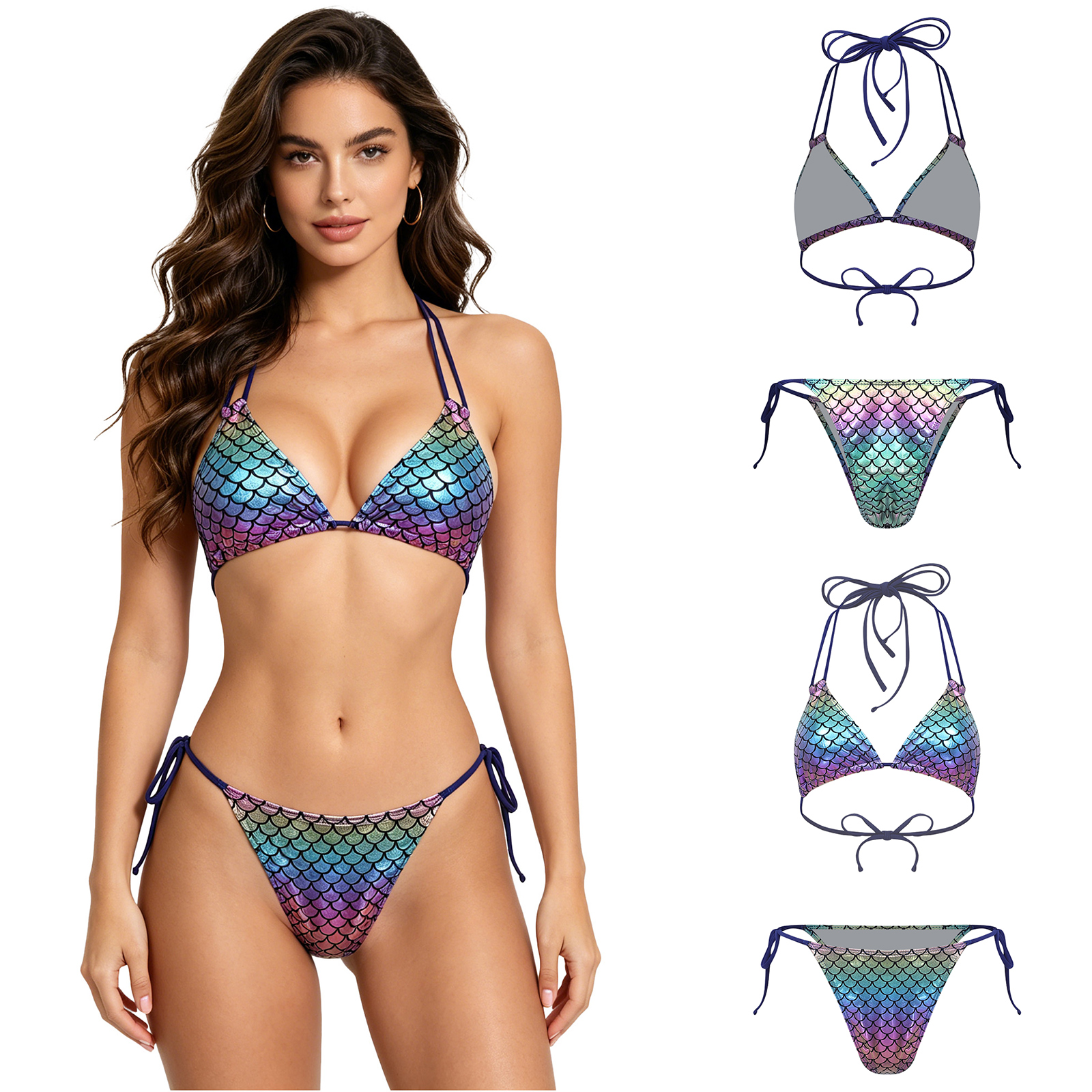 Women's Mermaid Bikini Swimsui - огляд і ціна Underwire Bra Padded