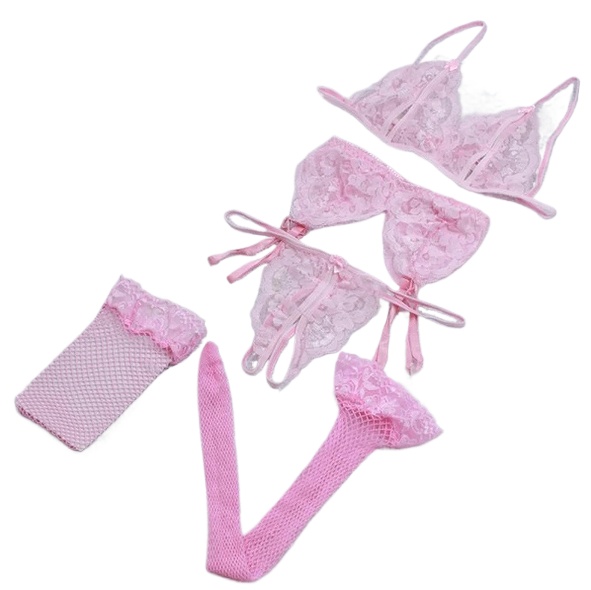 Lace Women Lingerie Set 4 Pcs  - огляд і ціна Sheer Bra Lace