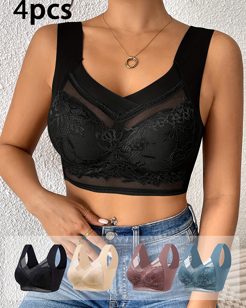 4Pcs Plus Size Women Seamless  - огляд і ціна Minimizer Bra Women